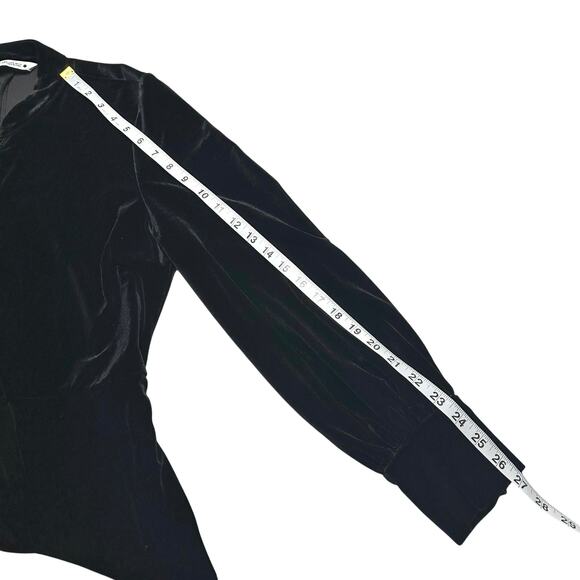 Zara | Women | Black Stretch Velvet Jewel LS Little Black Mini Dress | Medium - Picture 7 of 15